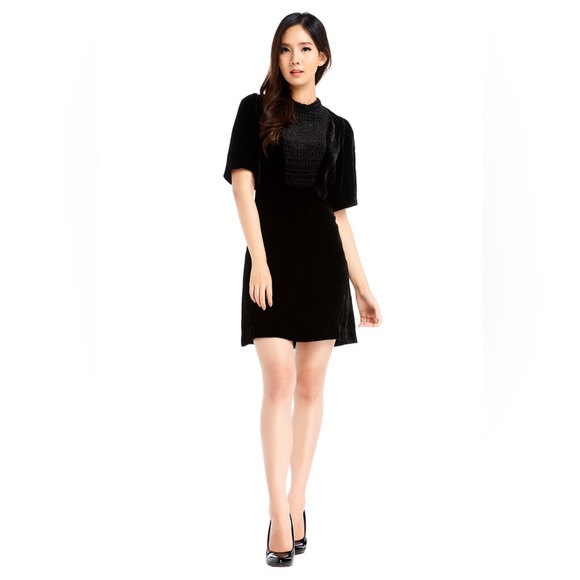 Maje | Dresses | Maje Velvet Pattern Shrt Sleeve Dress Size 1 - Picture 2 of 13